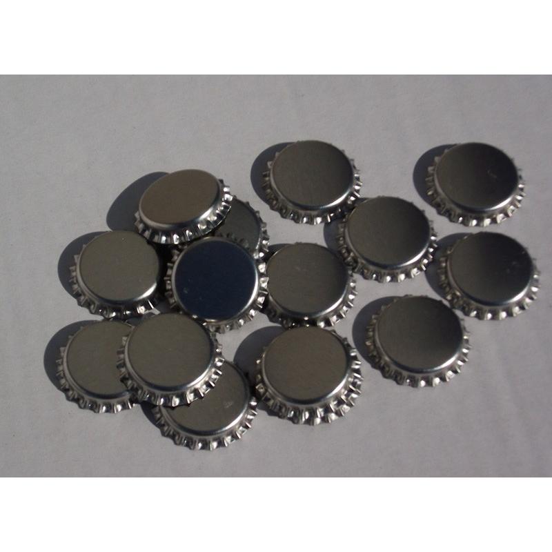 Tapón corona  plata brillante", 26 mm (100 pz)