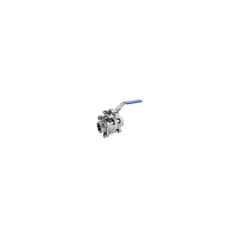ball valve 3-piece SS 1/2" F/F straight